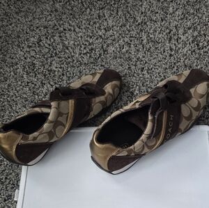 Coach Brown and Gold Fashion Sneakers